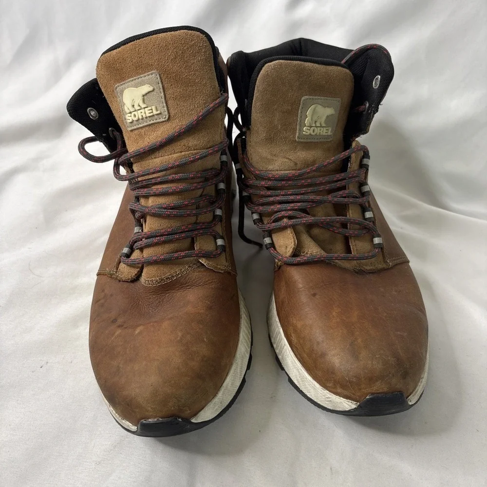 Sorel Mac Hill Mid Leather Tan Waterproof‎ Hiking Boots Mens Sz US 11.5 Outdoor